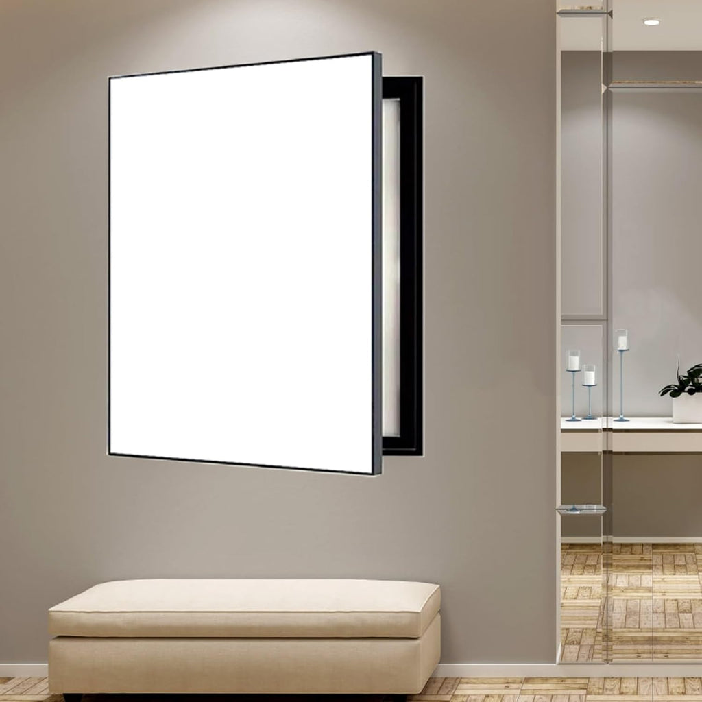 Electrical Panel Cover One-color Screen Electrical Panel Cover, Rectangle Fuse Box Protective Lid Decorative Wall, Plastic Frame Breaker Box Cover with Traceless Nails(Style1,WXH-50 x 60CM-19.7 x 23.6