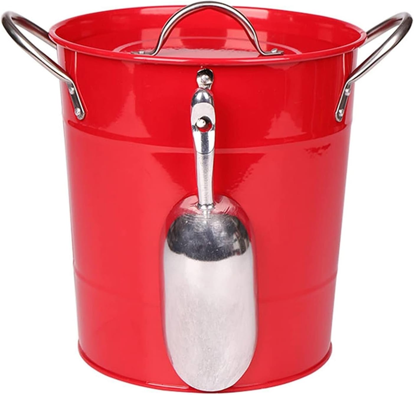 Ice Bucket with Lid and Ice Tongs,3.5L Metal Double Wal Ice Bucket with Lid and Scoop,Ice Buckets for Parties,Ice Bucket for Cocktail Bar,Metal Drink Cooler