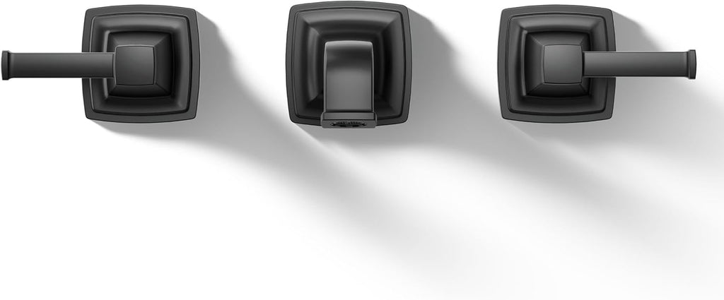 KOHLER T26432-4-BL RIFF Widespread wall-mount bathroom sink faucet trim, Matte Black