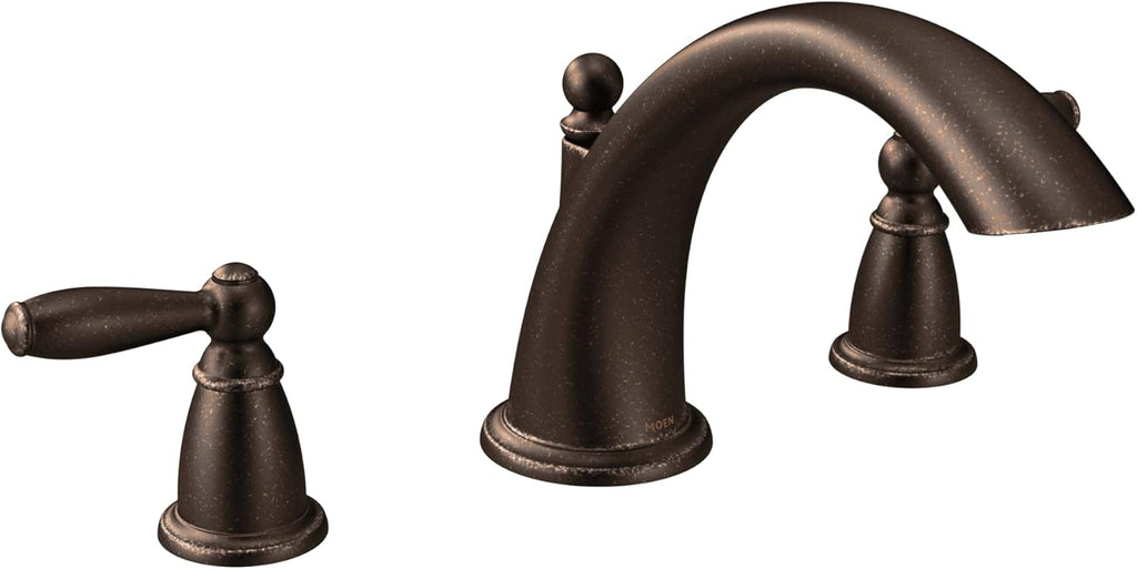 Moen Brantford Oil Rubbed Bronze 2-Handle Deck Mount Roman Tub Faucet Trim Kit, Valve Required, T933ORB