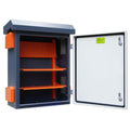 Metal Nema Enclosure with Rain Hood Weatherproof Junction Electric Breaker Box with Fan-Vent Design Electrical Cabinet with Mounting Track Hole in Back 20X24X12
