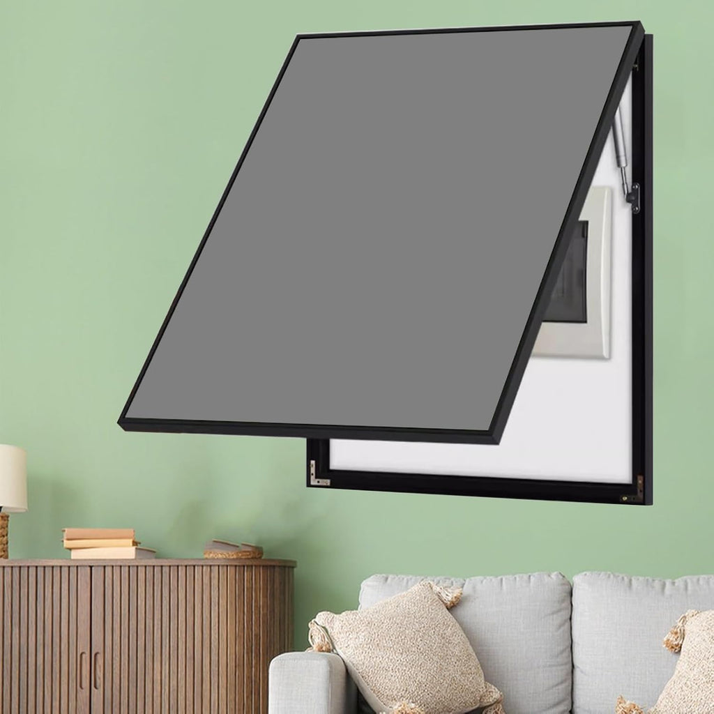 Vertical Meter Box Cover for Breaker Panel, 30x40cm / 12x16inch Electrical Panel Cover for Wall Decoration, Indoor Fuse Box Plate for Replacement(Dark Gray,50x70cm(19.7x27.6))