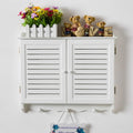 Electrical Panel Cover Breaker Box Cover Decorative with Hook, Hide WiFi Router Cover Cabinet Room Decor, Wall Mounted Vintage Electric Panel Cover, for Living Room(White,40x28CM-15.7x11)