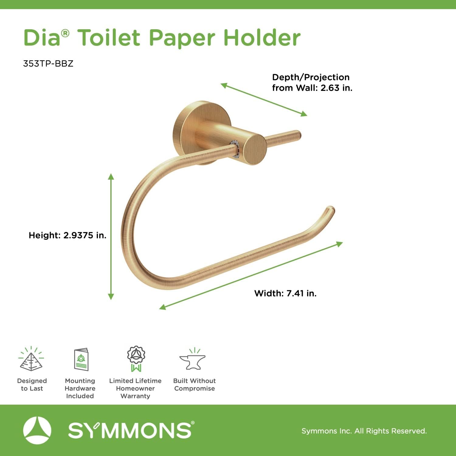 Symmons 35AC4BUNDLEBBZ Bathroom-Hardware, 4 Pieces, Brushed Bronze
