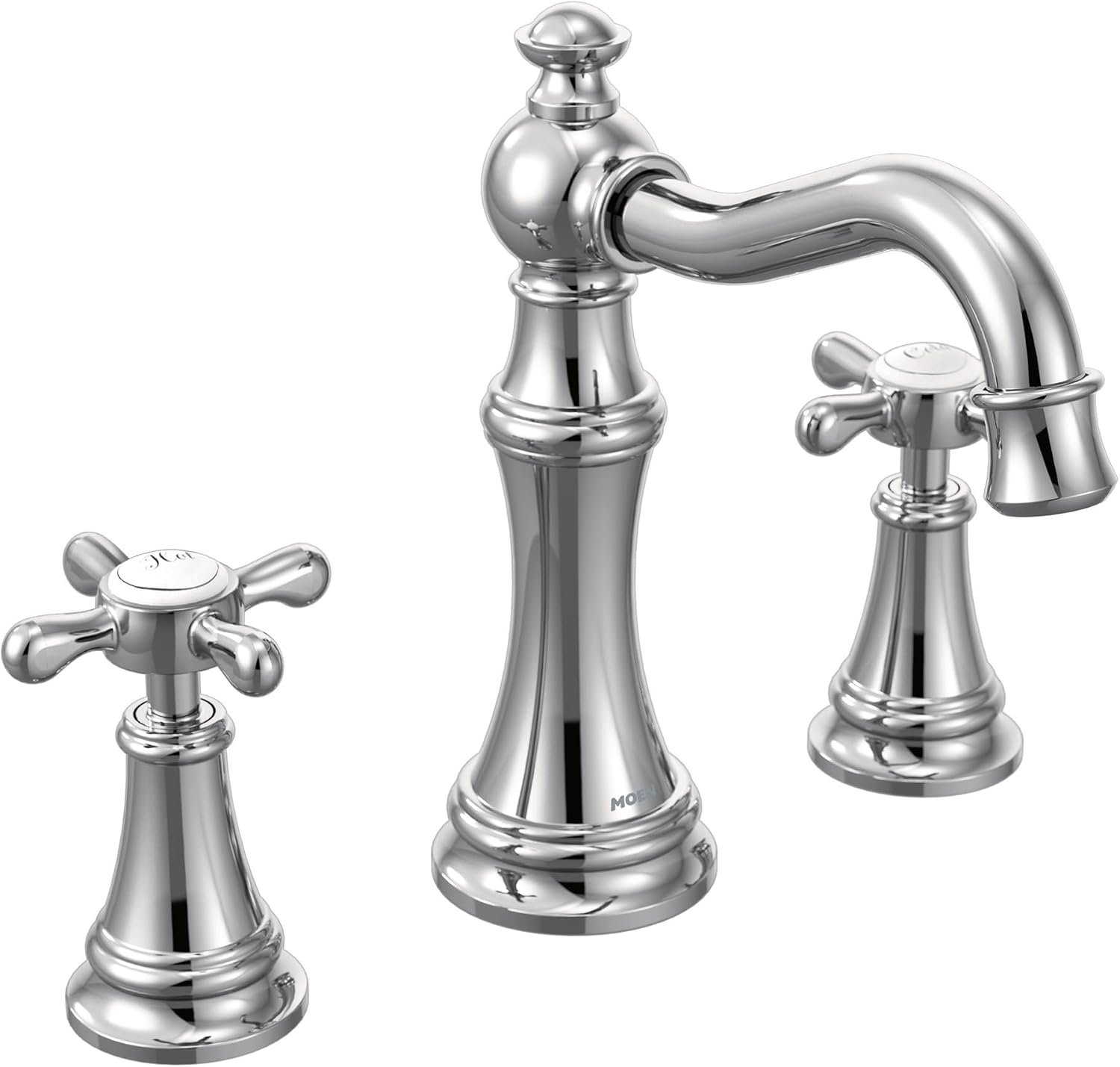 Moen Weymouth Chrome Two-Handle Widespread Cross Handle Bathroom Faucet Trim Set, Valve Included, TVS42114
