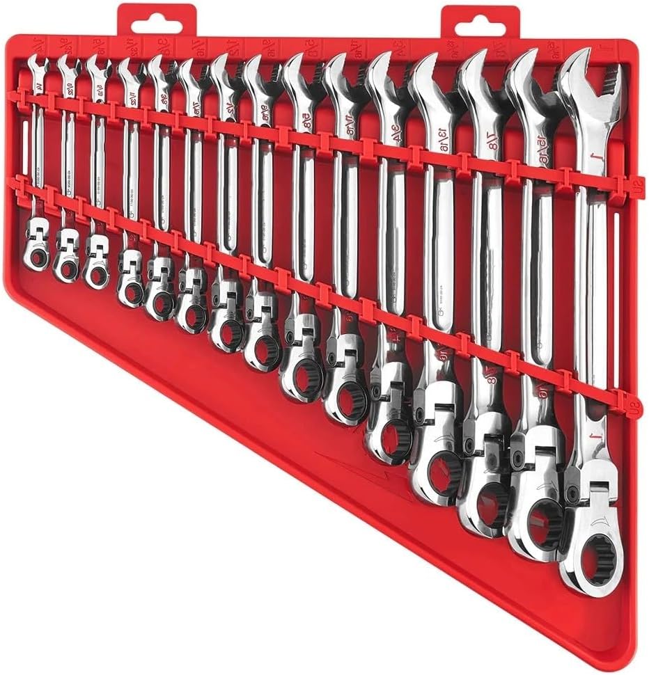 15 PC 48-22-9413 for Milwaukee Flex Head Ratcheting SAE Combination Wrench Set - Silver
