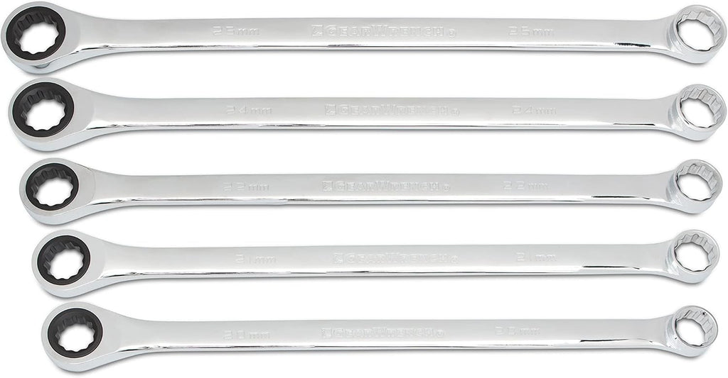 GEARWRENCH 5 Pc. GearBox 12 Pt. XL Double Box Ratcheting Wrench Set, Metric - 85987