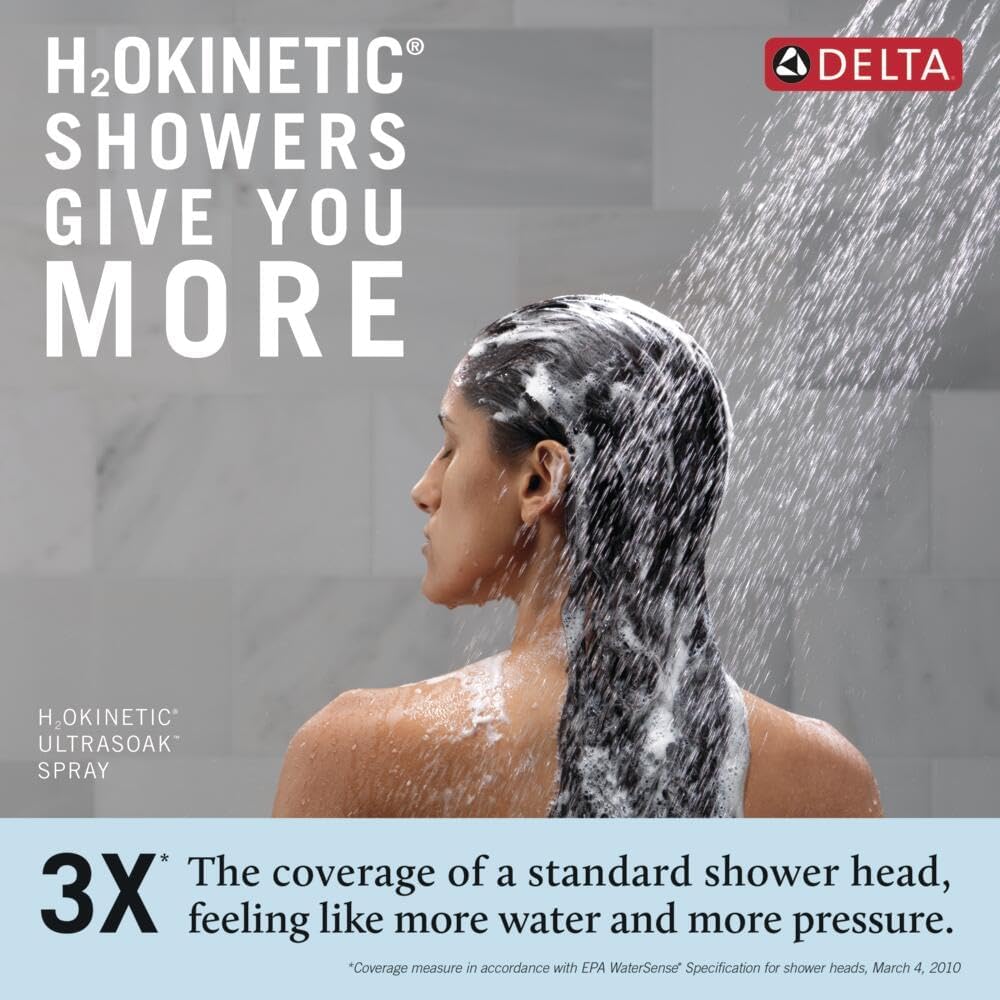 Delta Faucet Trinsic 14 Series Single-Function Tub and Shower Trim Kit with Single-Spray H2Okinetic Shower Head, Champagne Bronze T14459-CZ (Valve Not Included)