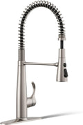 KOHLER 22033-VS Simplice Semi Professional Kitchen Sink Faucet, Pre-Rinse Kitchen & Commercial Faucet, Vibrant Stainless, 9' x 9-1/4' x 21-5/8'