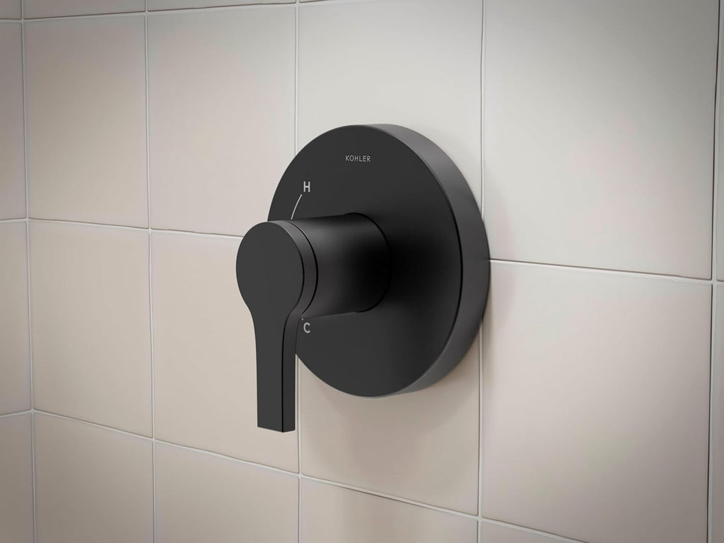 Kohler TS35321-4Y-BL, Elate Rite-Temp Shower Trim with Single Function 2.5 GPM Showerhead, Matte Black, Luxurious Shower, Modern Design