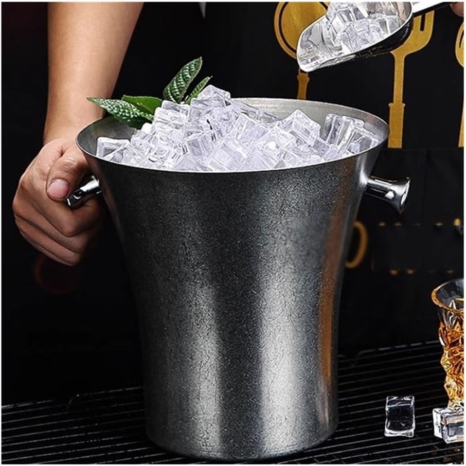 Ice Bucket, Ice Cube Bucket Stainless Steel Ice Bucket Party Champagne Bucket Ice Wine Bucket Beer Wine Champagne Ice Bucket Ice Buckets for Parties(Gold)