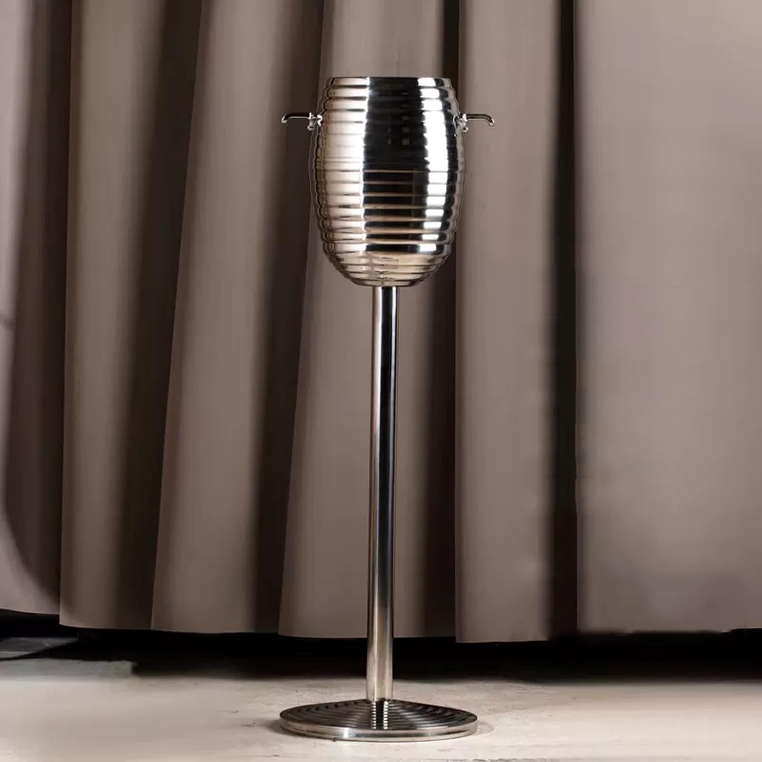 Portable Champagne Ice Bucket with Stand, Wine with Stainless Steel 5L Standing for Party Bar Ktv Wedding Club BBQ Home Party