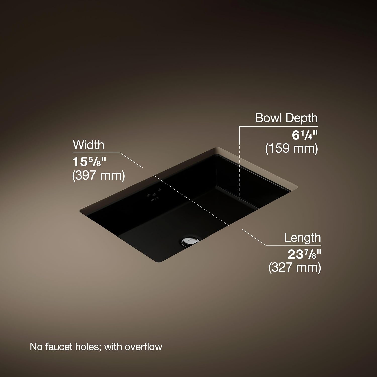 Kohler 2297-7 Kathryn 23-7/8' x 15-5/8' x 6-1/4' Undermount bathroom sink