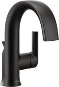 Moen Doux Matte Black Contemporary One-Handle High Arc Laminar Stream Bathroom Faucet, S6910BL