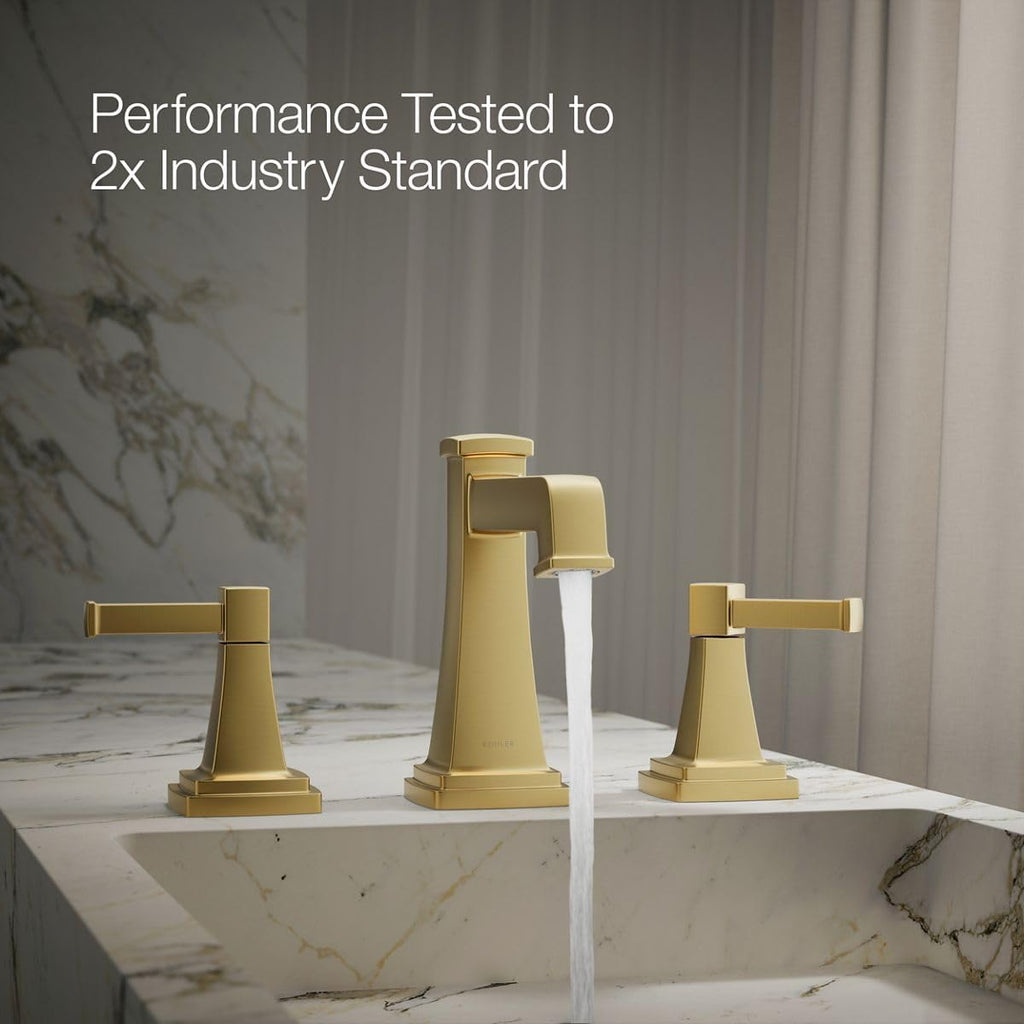 Kohler K-27399-4 Riff 1.2 GPM Widespread Bathroom Faucet - Vibrant Brushed Moderne Brass