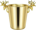 Ice Buckets for Parties, Insulated Ice Bucket with Handles Champagne and Wine Cooler Party and Bar Accessory(Gold,Large)