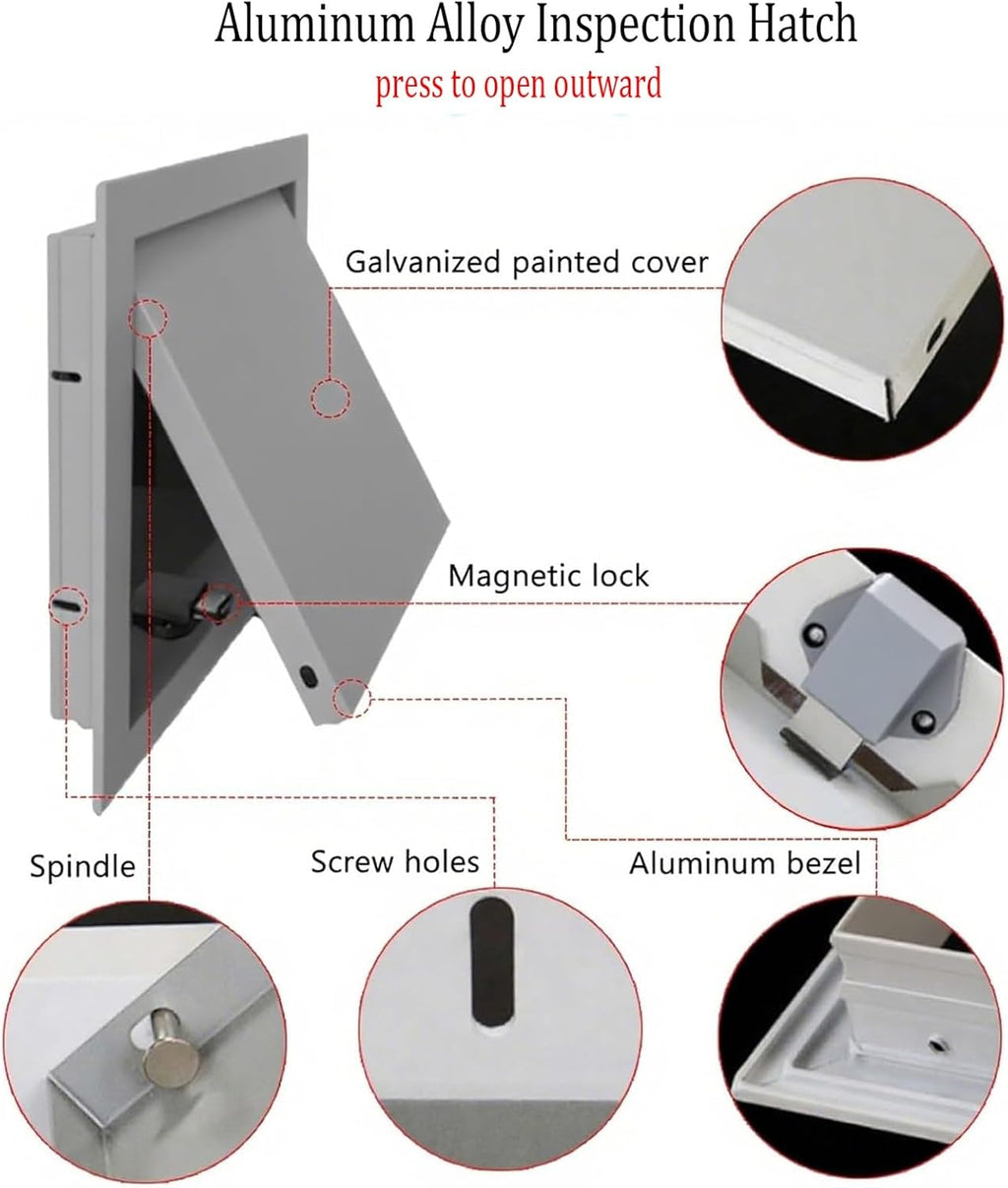 Access Panel with Screw, Large Crawl Space Door for Wall, Waterproof Concealed Service for Plumbing, Wiring, Electrical, Security, Bathroom