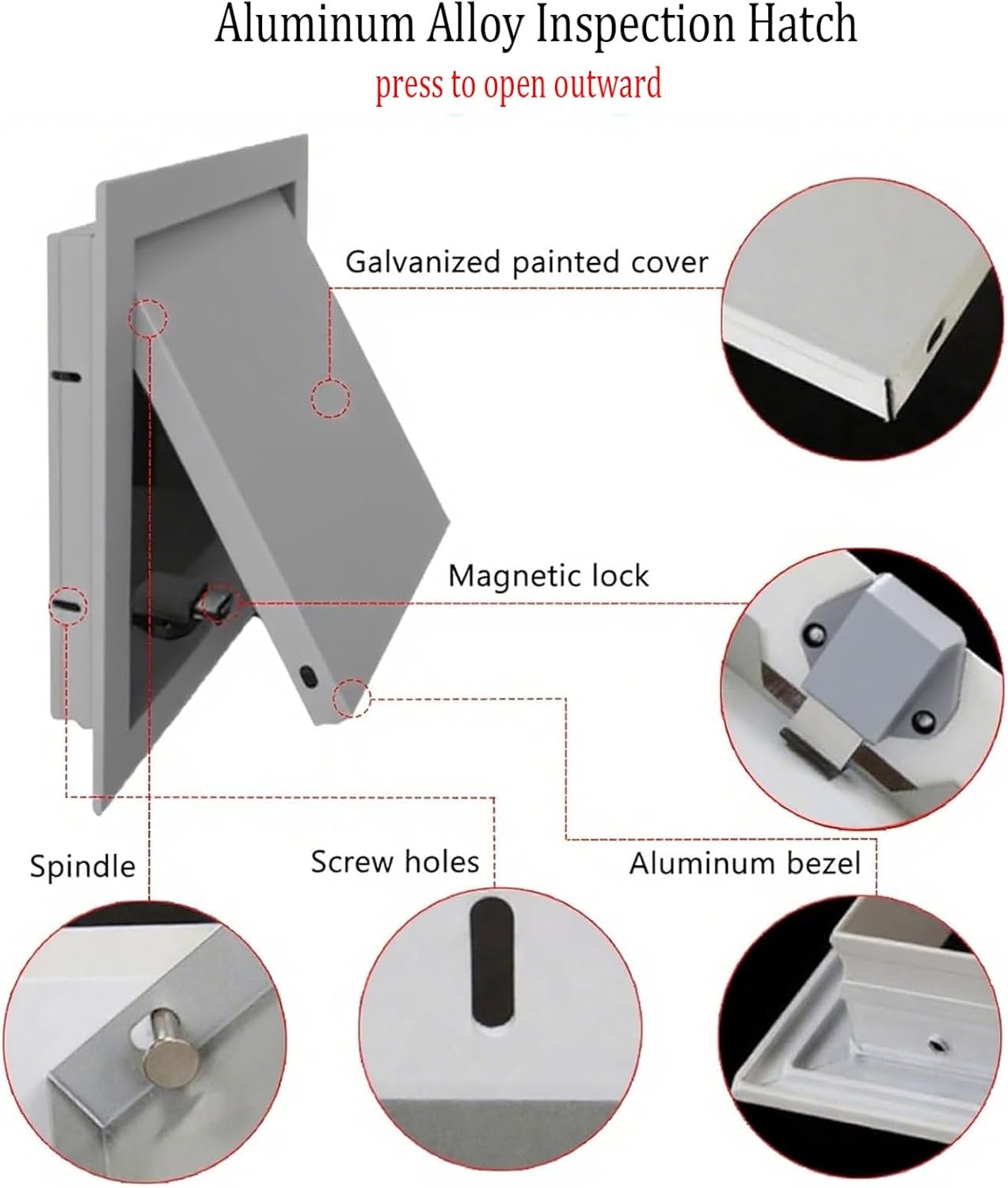 Access Panel with Screw, Large Crawl Space Door for Wall, Waterproof Concealed Service for Plumbing, Wiring, Electrical, Security, Bathroom