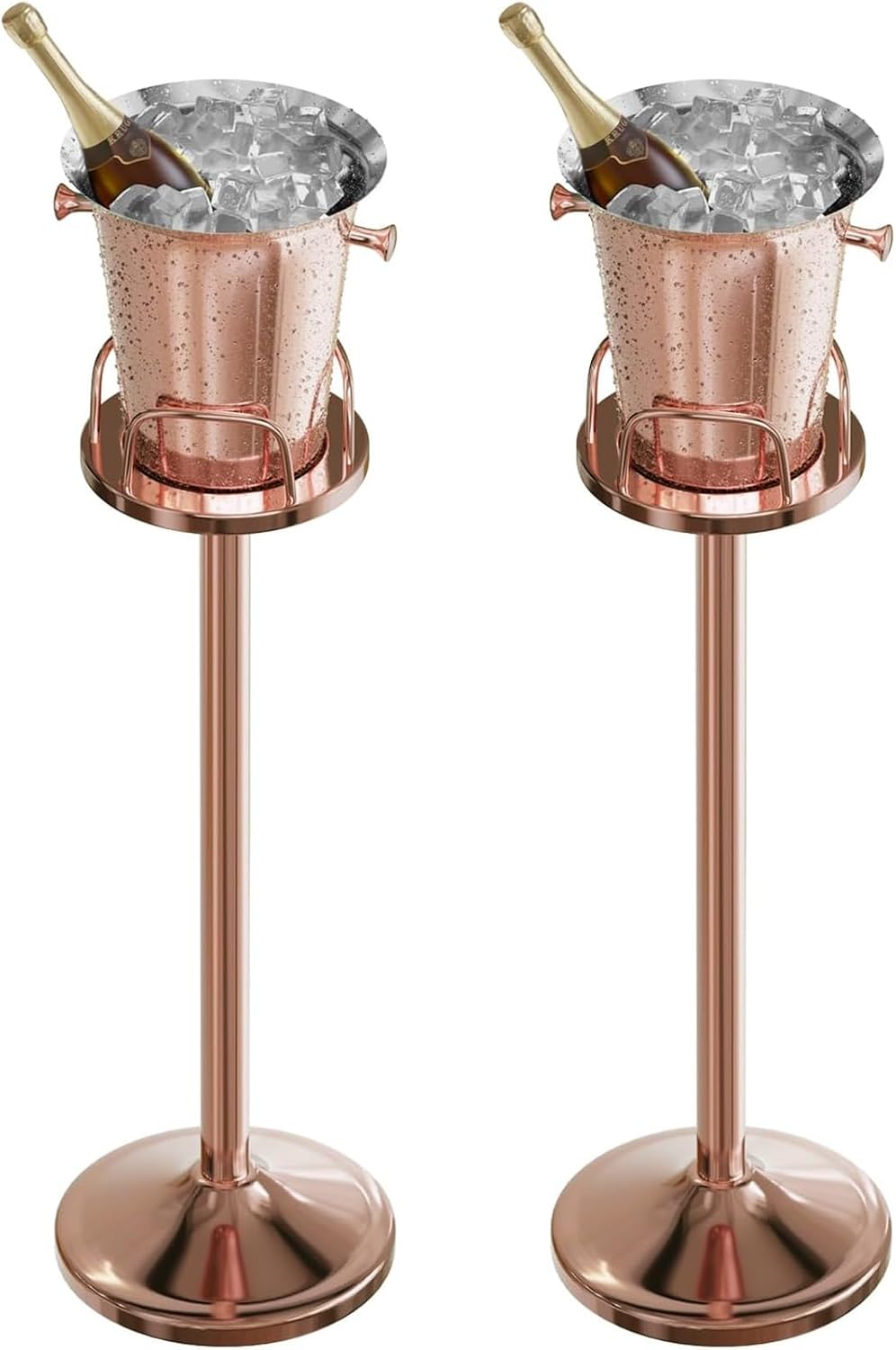 Ice Bucket with Stand Standing Champagne bucket for Party Stainless Steel Wine Bucket Wine Cooler with Stand 5L Wine Chiller for Bar Ktv Weding