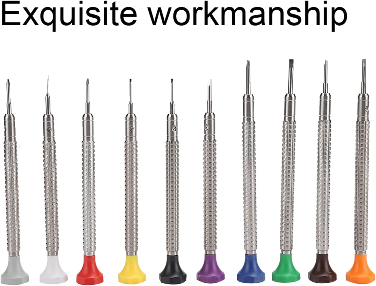 Professional Watch Screwdriver Kit, Watch Repair Tool Set, 10 - Piece Precision Watchmakers Screwdrivers with Interchangeable Heads for Watch Back Case Opening and Battery Replacem