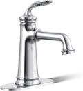 KOHLER 27379-4K-CP Bellera Single Handle Bathroom Faucet with Pop-Up Drain Assembly, One Hole Bathroom Sink Faucet, 1.0 gpm, Polished Chrome