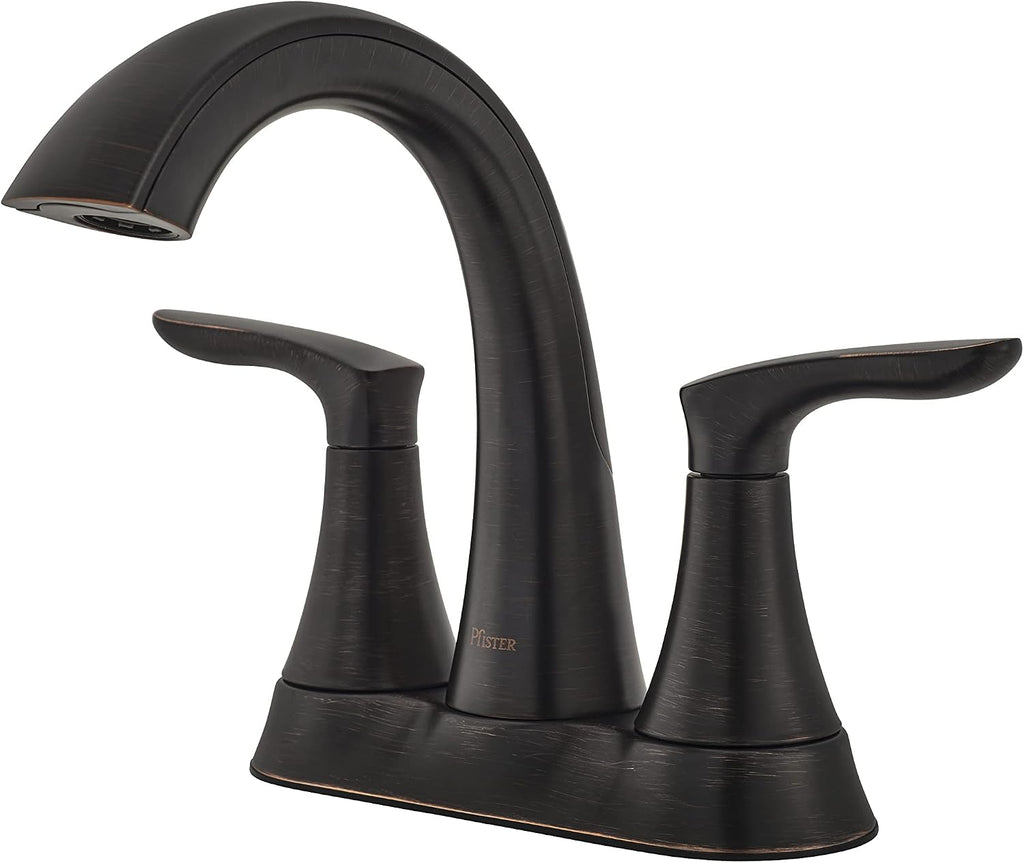 Pfister Weller Bathroom Sink Faucet, 4-Inch Centerset, 2-Handle, 3-Hole, Tuscan Bronze Finish, LG48WR0Y