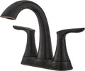 Pfister Weller Bathroom Sink Faucet, 4-Inch Centerset, 2-Handle, 3-Hole, Tuscan Bronze Finish, LG48WR0Y