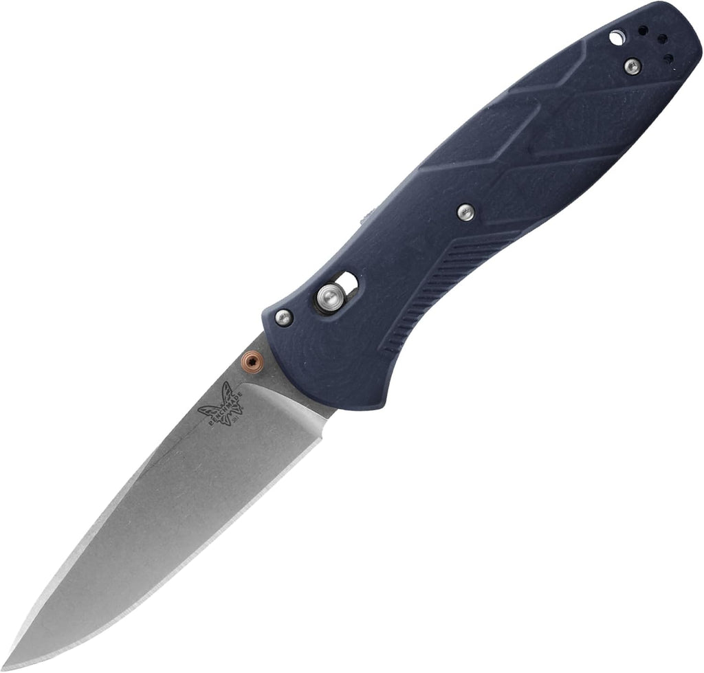 Benchmade - Barrage, Tactical, Every Day Knife, Plain Edge, Drop-Point Blade, Blue Canyon Richlite Handle (581-03)