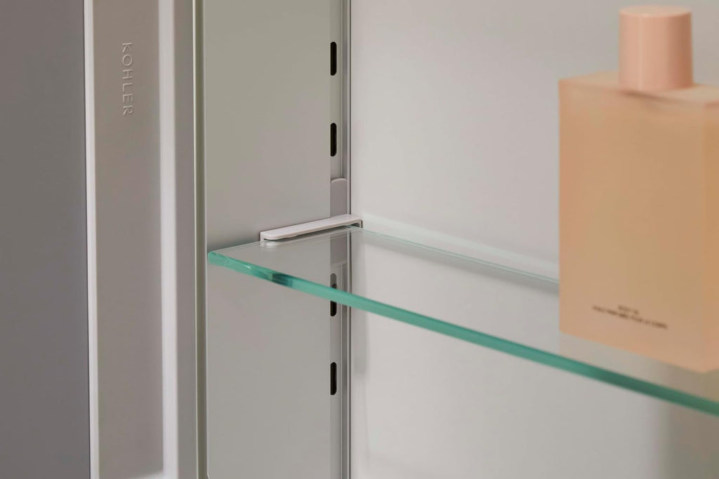 Kohler 55061-NA Embark Slim Medicine Cabinet Mirror, Adjustable Shelves with Mirrored Door, 15 in. W x 26 in. H