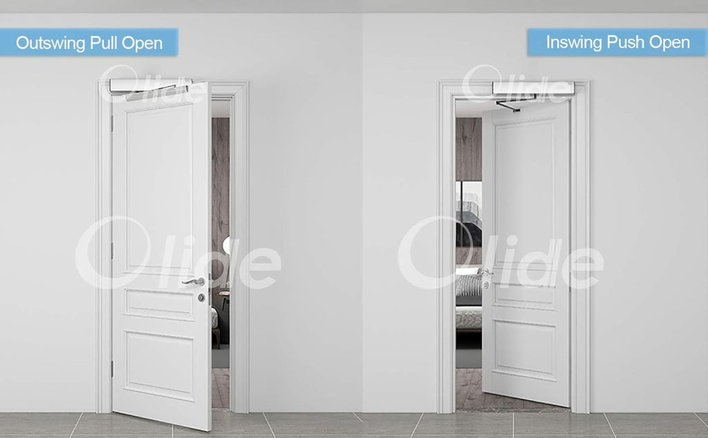 Olideauto Automatic Swing Door Opener with 2PCS Square Wireless Hand Sensor Switch and Receiver