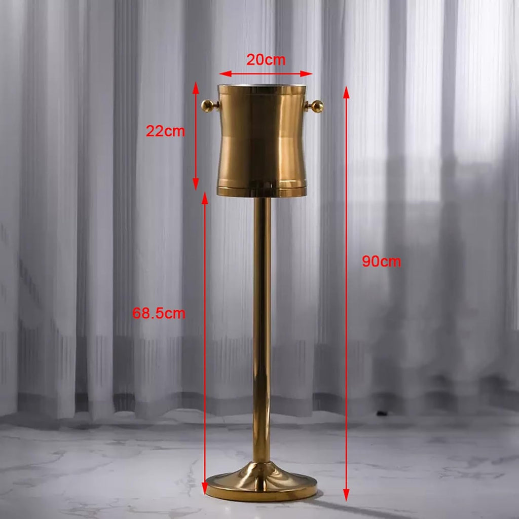 Ice Bucket Ice Bucket Drink Cooler with Stand for Parties, Stainless Steel Ice Bucket and Stand Set, Holds Beer, Wine, Champagne and More Ice Container