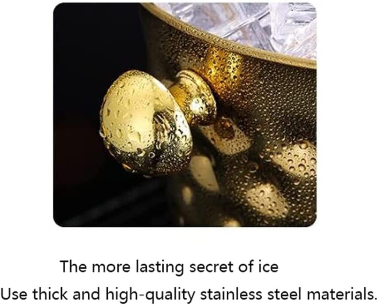 Drink Bucket Bar Supplies Stainless Steel Ice Bucket for Bars Chilled Drinks Champagne Bucket Cooler Bucket Ice Bucket for Parties(Gold)
