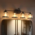 Urban Ambiance Luxury Industrial Chic Bathroom Vanity Light, Large Size: 11.25' H x 35.75' W, with Art Deco Style Elements, Olde Bronze Finish, UHP2541, Nottingham Collection