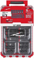New 49-66-6803 for Milwaukee Impact Duty 1/2' Drive Metric Deep Well Socket Set Non-slip hex geometry with Removable Tray - 16pc