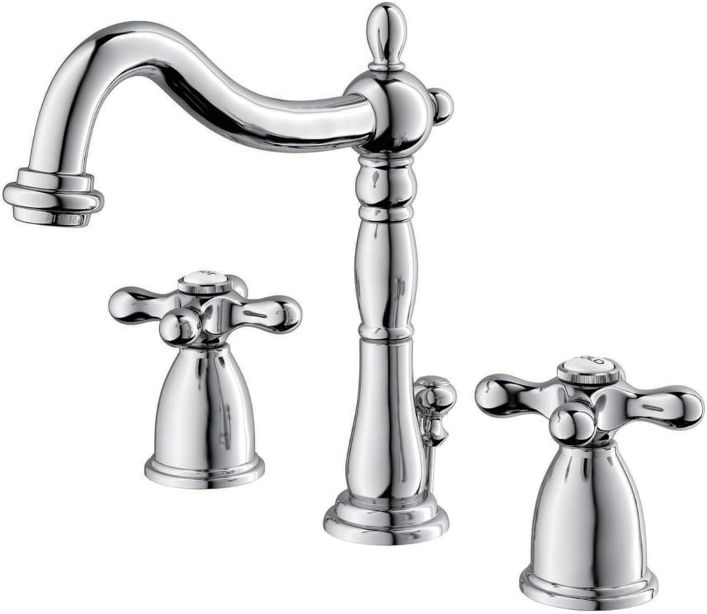 Kingston Brass KB1971AX Heritage Widespread Lavatory Faucet, Polished Chrome,8-Inch Adjustable Center