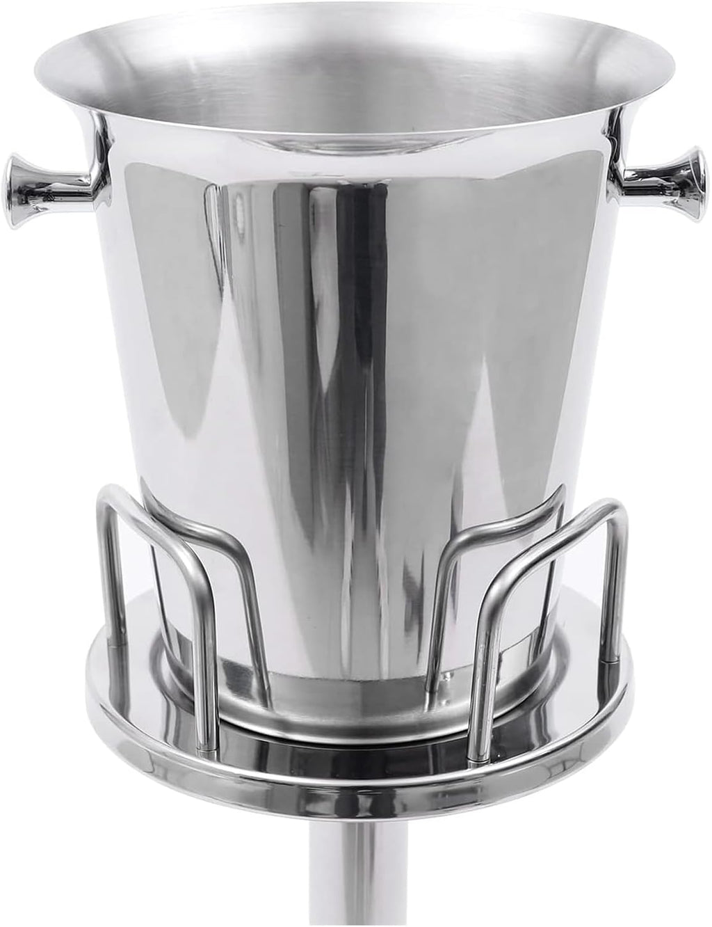 Ice Bucket with Stand Stainless Steel Standing Ice Cube Container, Wine Bucket on Stand Gold Ice Bucket for Party Wine Beer Club Bar