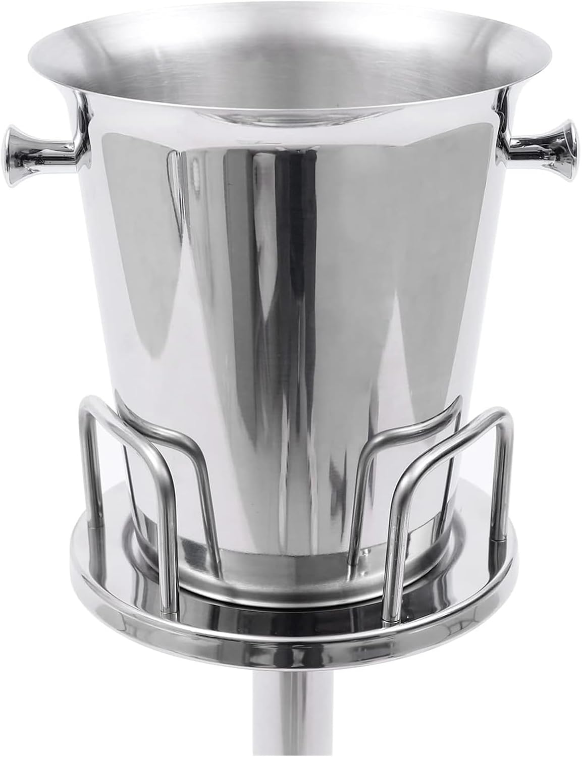 Ice Bucket with Stand Stainless Steel Standing Ice Cube Container, Wine Bucket on Stand Gold Ice Bucket for Party Wine Beer Club Bar