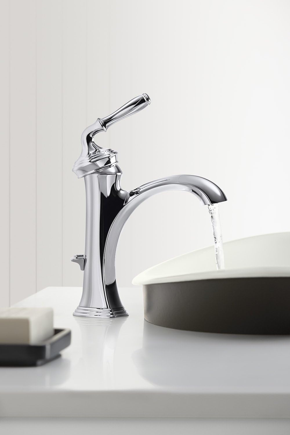 KOHLER K-5403-P5-KA Iron Plains Wading Pool Oval Bathroom Sink with Iron Black Painted Underside, Black 'n Tan