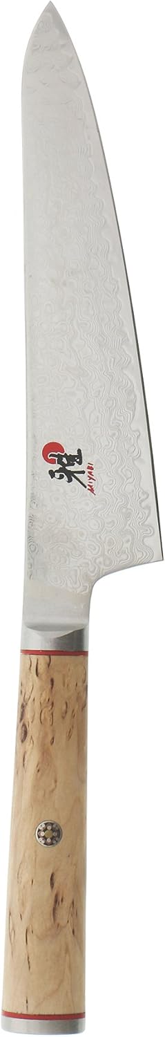 Miyabi Birchwood SG2 Japanese Prep Knife, 5.5-inch, Precision Kitchen Knife, Karelian Birch Handle, 100-layer flower Damascus pattern, Handcrafted in Seki, Japan