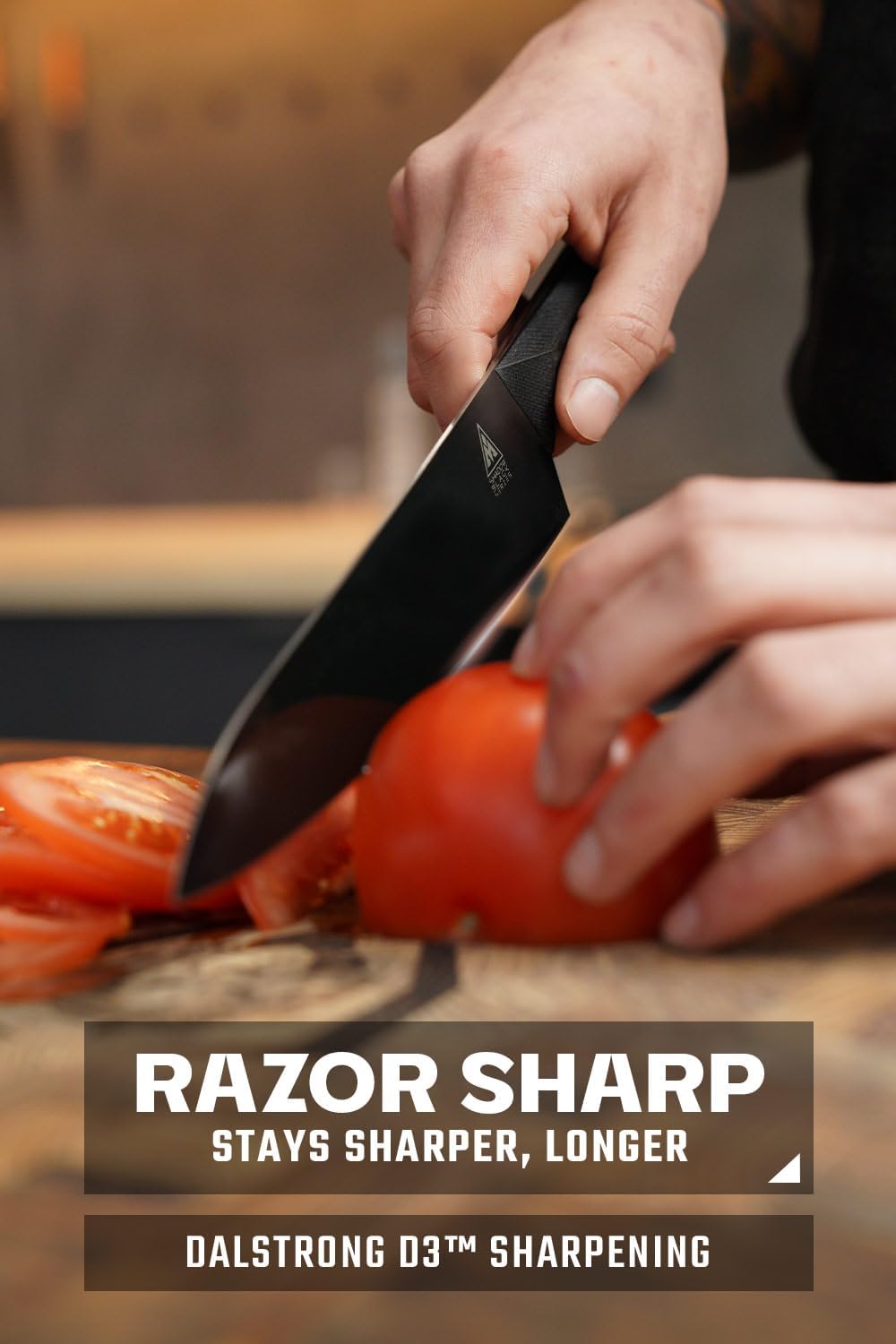 Dalstrong Chef Knife - 8 inch - Shadow Black Series - Black Titanium Nitride Coated - Razor Sharp Kitchen Knife - High Carbon 7CR17MOV-X Vacuum Treated Steel - Sheath - NSF Certified