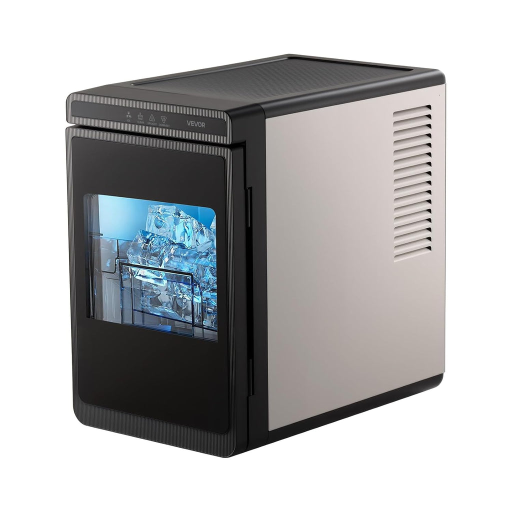 VEVOR 1.6' Clear Ice Cube Maker, 3 Square Ice Ready in 25–35 Mins, 108 Pcs/Day, 24H Timer Ice Maker Countertop for Cocktails, Whiskey & Bourbon