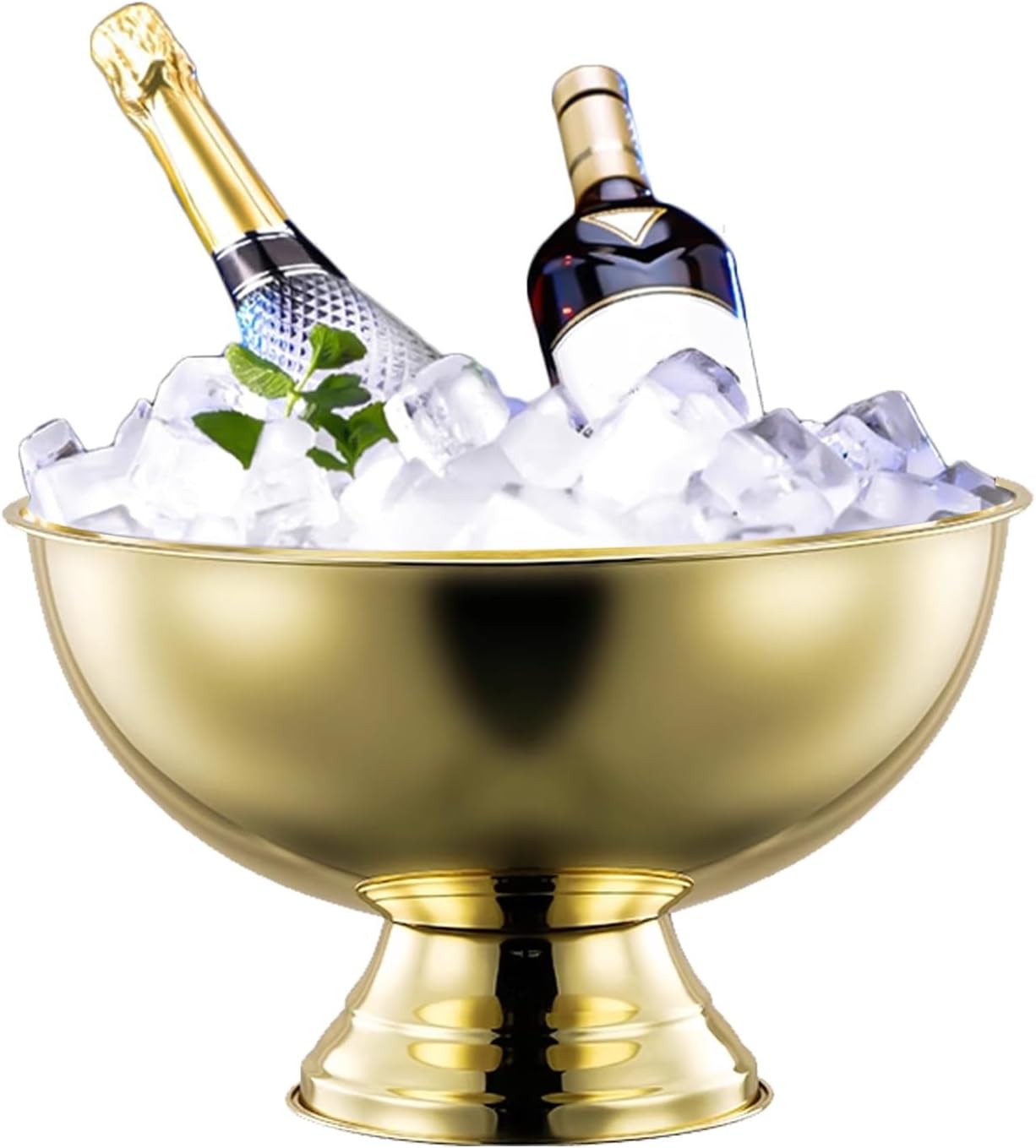 Ice Buckets for Parties Large Stainless Steel 12 Liter Insulated Drink Tub & Wine Bucket Keeps Drinks Cold Cocktail Bar Party Beverage Tub for Home Kitchen Outdoor(Gold)