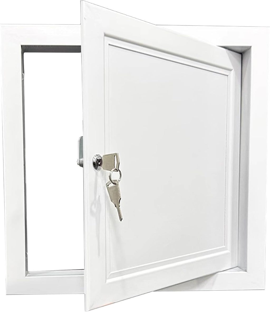 Lockable Aluminum Alloy Access Panel with Keys – 10x14in Custom Attic Door Cover for Drywall & Plumbing, Concealed Service Hole for Easy & Secure Access