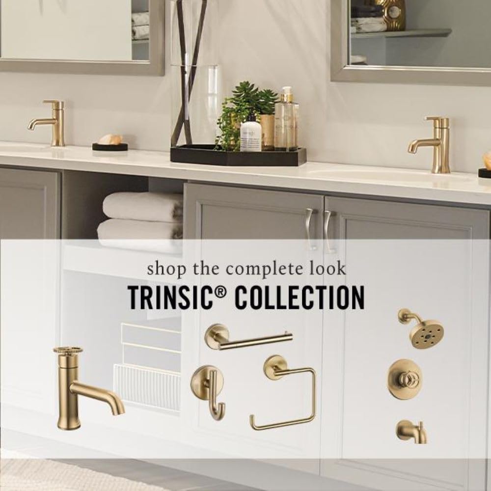Delta Trinsic U-Spout 1-Hole Bathroom Faucet with Wheel Handle, Polished Nickel Single Hole Bathroom Sink Faucet, Metal Push-Pop Drain Assembly, Polished Nickel 5547HAR-PN-DST