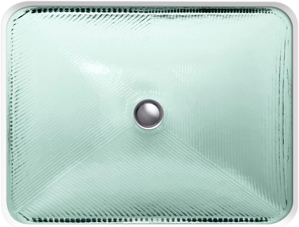KOHLER K-28823-TG2 ARTIST EDITIONS Yepsen Collection Glass Undermount Bathroom Sink 17' x 13'Rectangle Basin Trans Dew