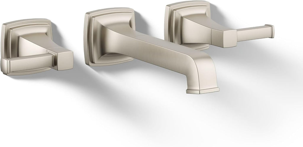 Kohler T26432-4-BN RIFF® Widespread wall-mount bathroom sink faucet trim, Vibrant Brushed Nickel