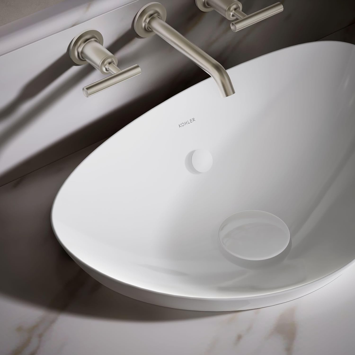 Kohler 20704-0 Veil™ 21' oval vessel bathroom sink, White