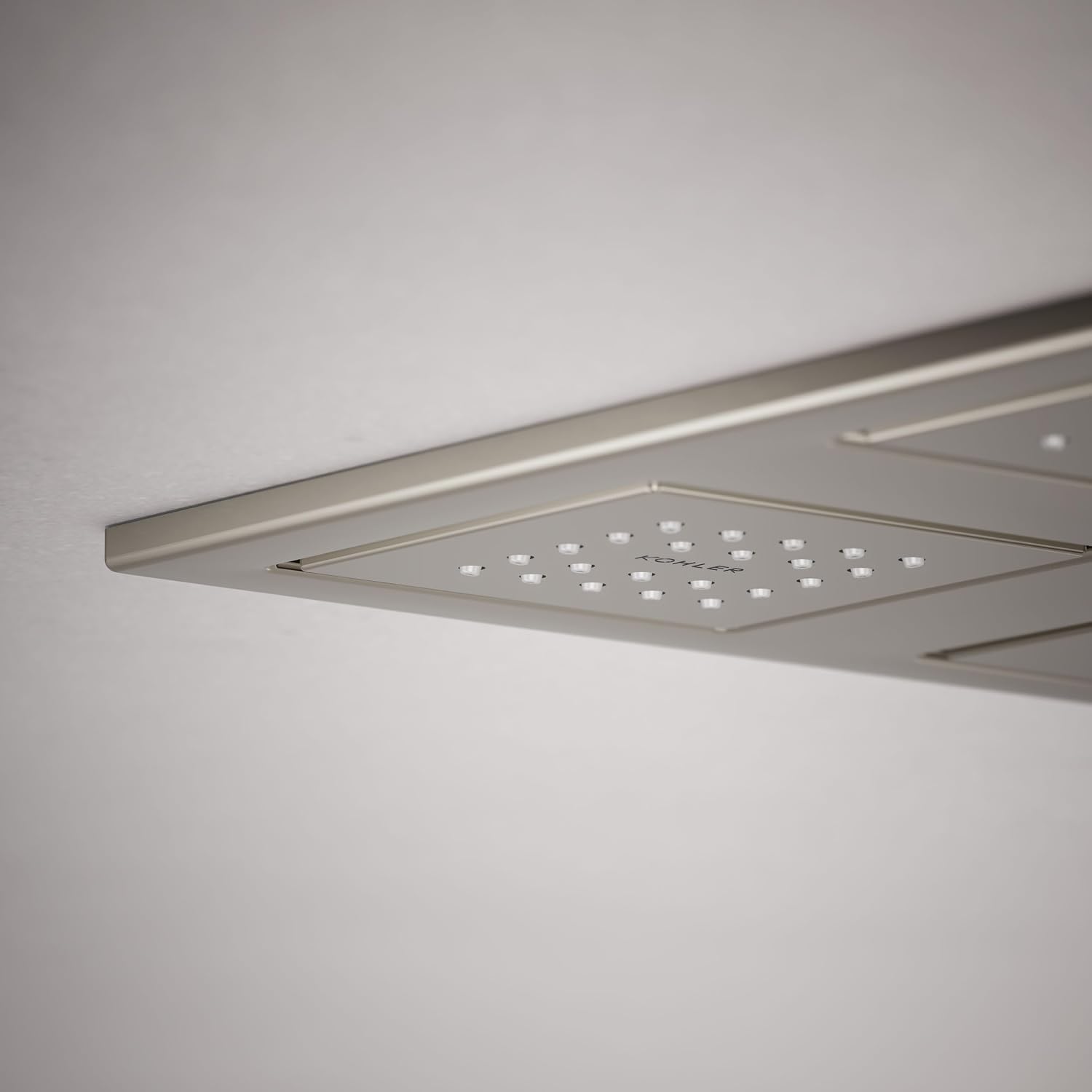 Kohler 98740-SN WaterTile® Rain Overhead shower panel with four 22-nozzle sprayheads, Vibrant Polished Nickel