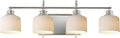 Maxim Lighting Bisque 4-Light Bath Vanity Light | Polished Nickel Steel Finish | White Glass Shade | Modern Indoor Light Fixture | Ideal for Bathrooms & Powder Rooms | Dimmable Damp Rated | 21494WTPN