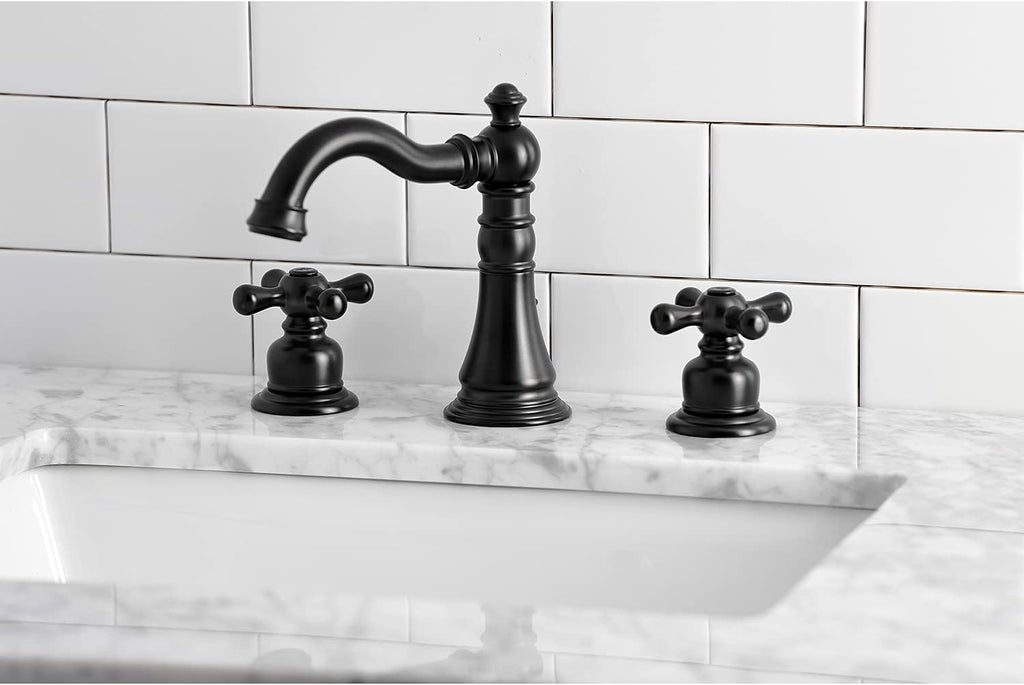 Fauceture FSC1970AX American Classic Widespread Bathroom Faucet with Brass Pop-Up, Matte Black